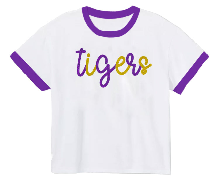 Tinsel Game Day Ringer Boxy T' Tigers
