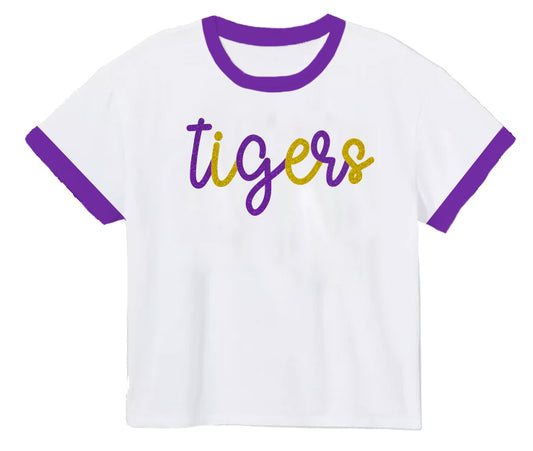 Tinsel Game Day Ringer Boxy T' Tigers
