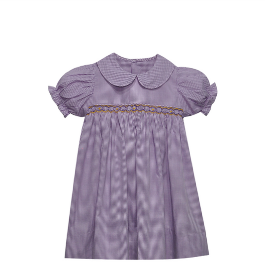 Tiger Purple Smocked Dress