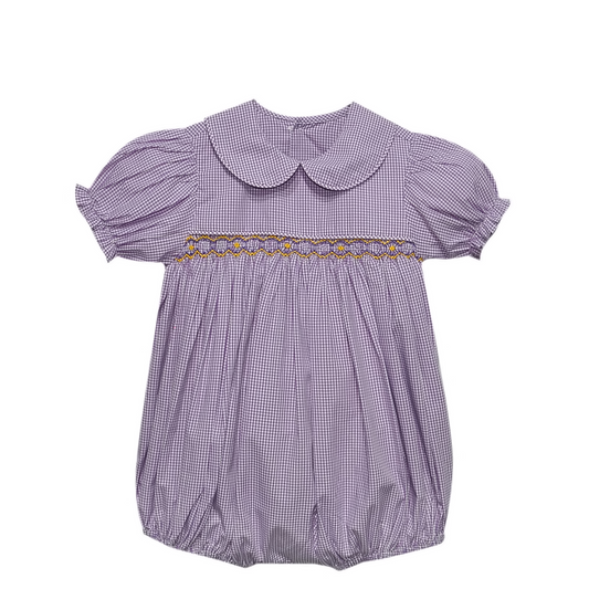 Tiger Purple Smocked Girl Bubble