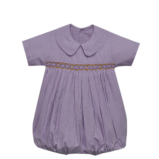 Tiger Purple Smocked Boy Bubble