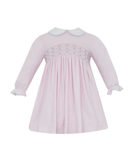 Smocked Ellie Pink Knit Dress