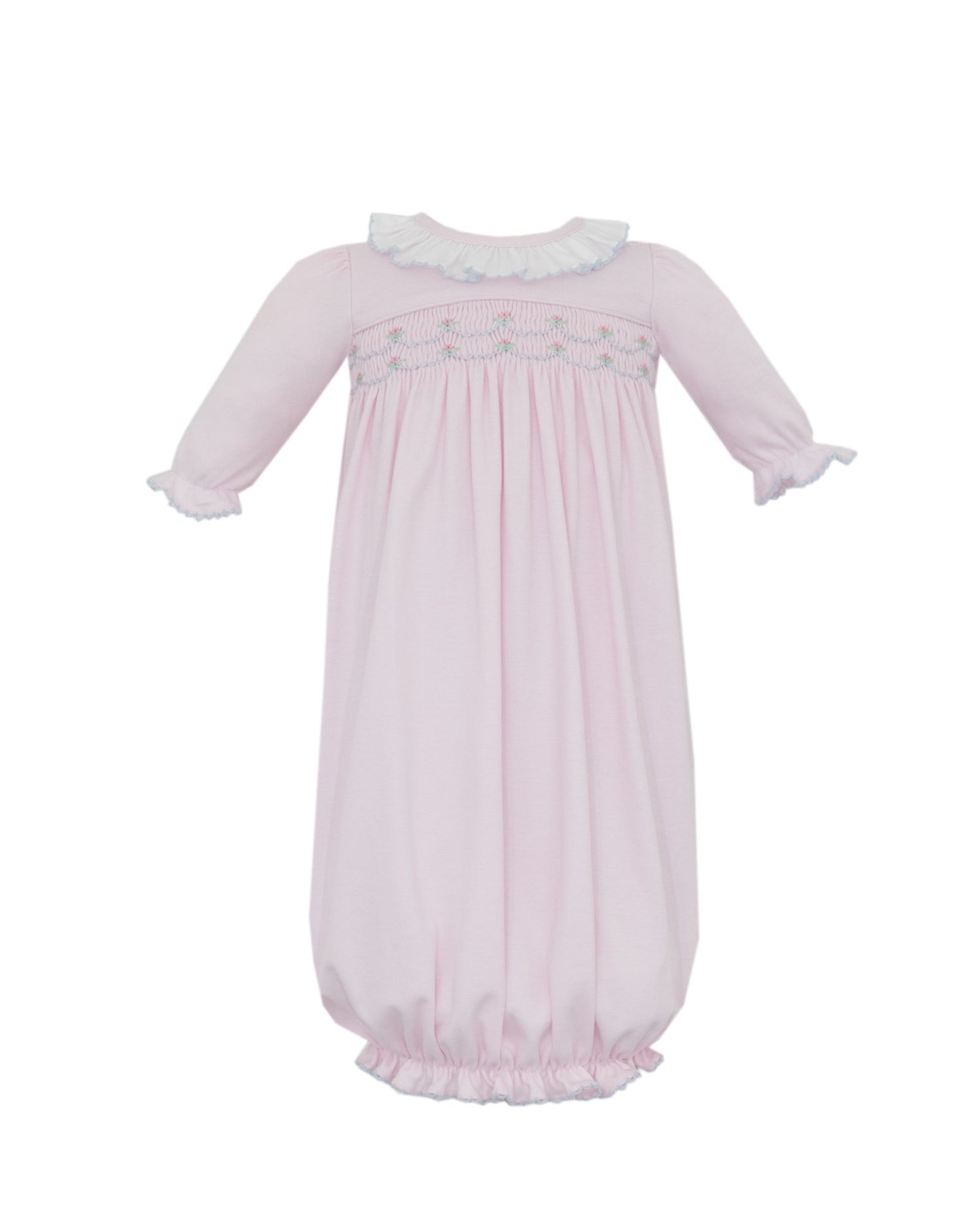 Smocked Ellie Pink Knit Gown
