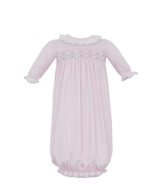 Smocked Ellie Pink Knit Gown