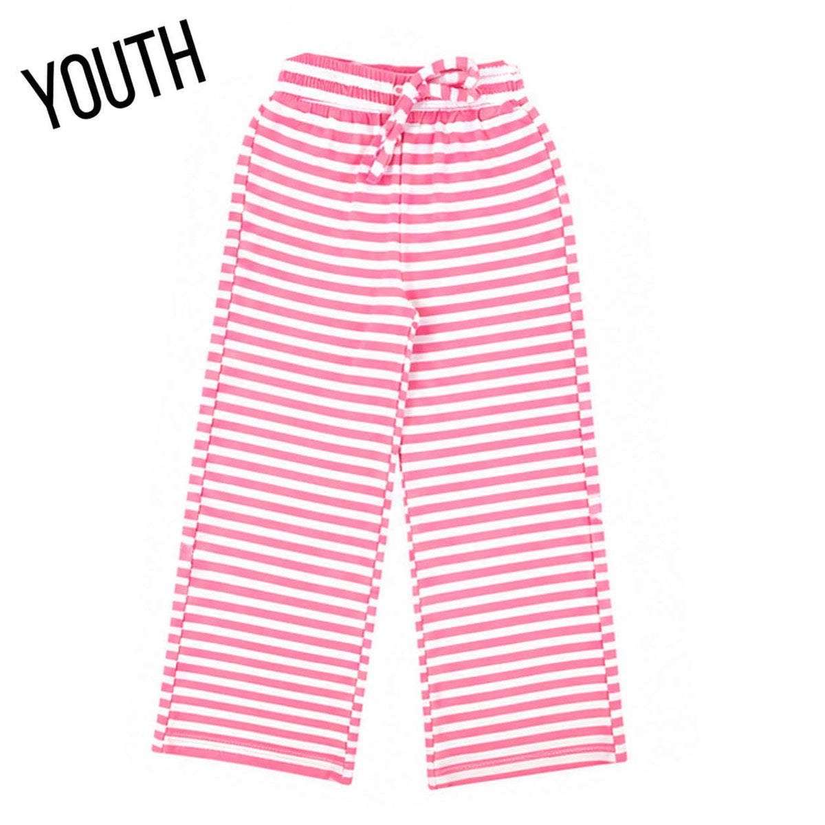 STRIPE MONO-TAG PATCH YOUTH PANT-NEON PINK