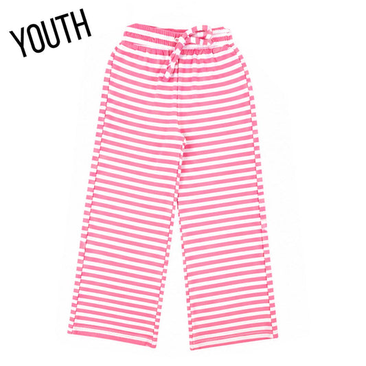 STRIPE MONO-TAG PATCH YOUTH PANT-NEON PINK