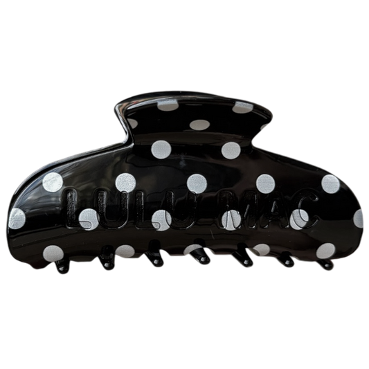 LULU MAC HAIR CLIPS - Black/White Dot