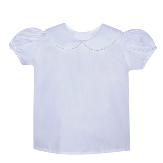 Girls White SS Peter Pan