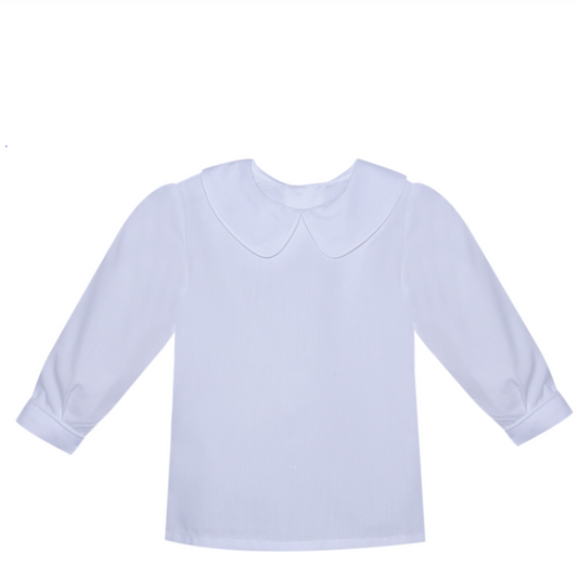 White Long Sleeve Peter Pan