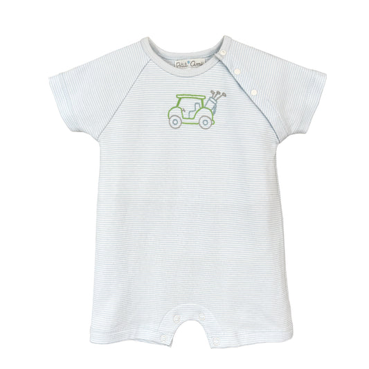 Boys Knit Embroidered Golf Romper
