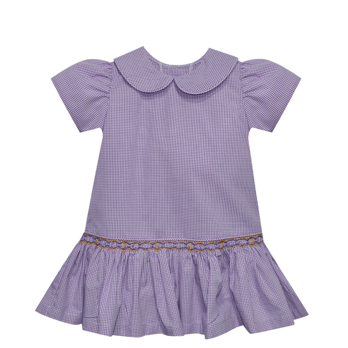 Tiger Purple Smocked Drop Waist Dress