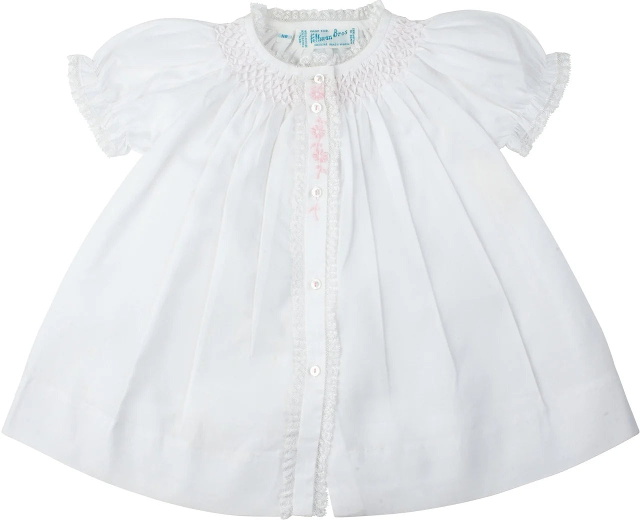 White Girls Honeycomb Smocked Yoke Daygown