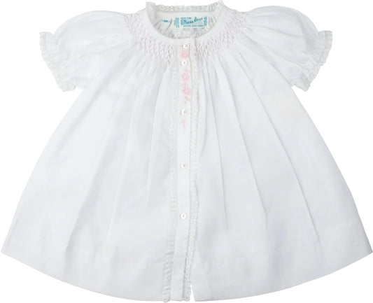 White Girls Honeycomb Smocked Yoke Daygown