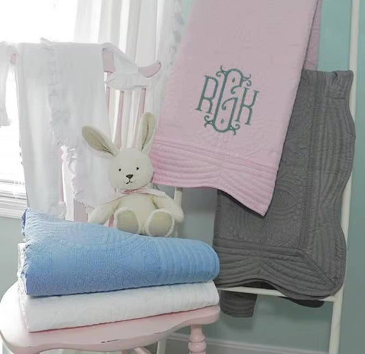 Heirloom Quilt - Baby Quilt Blanket Monogram