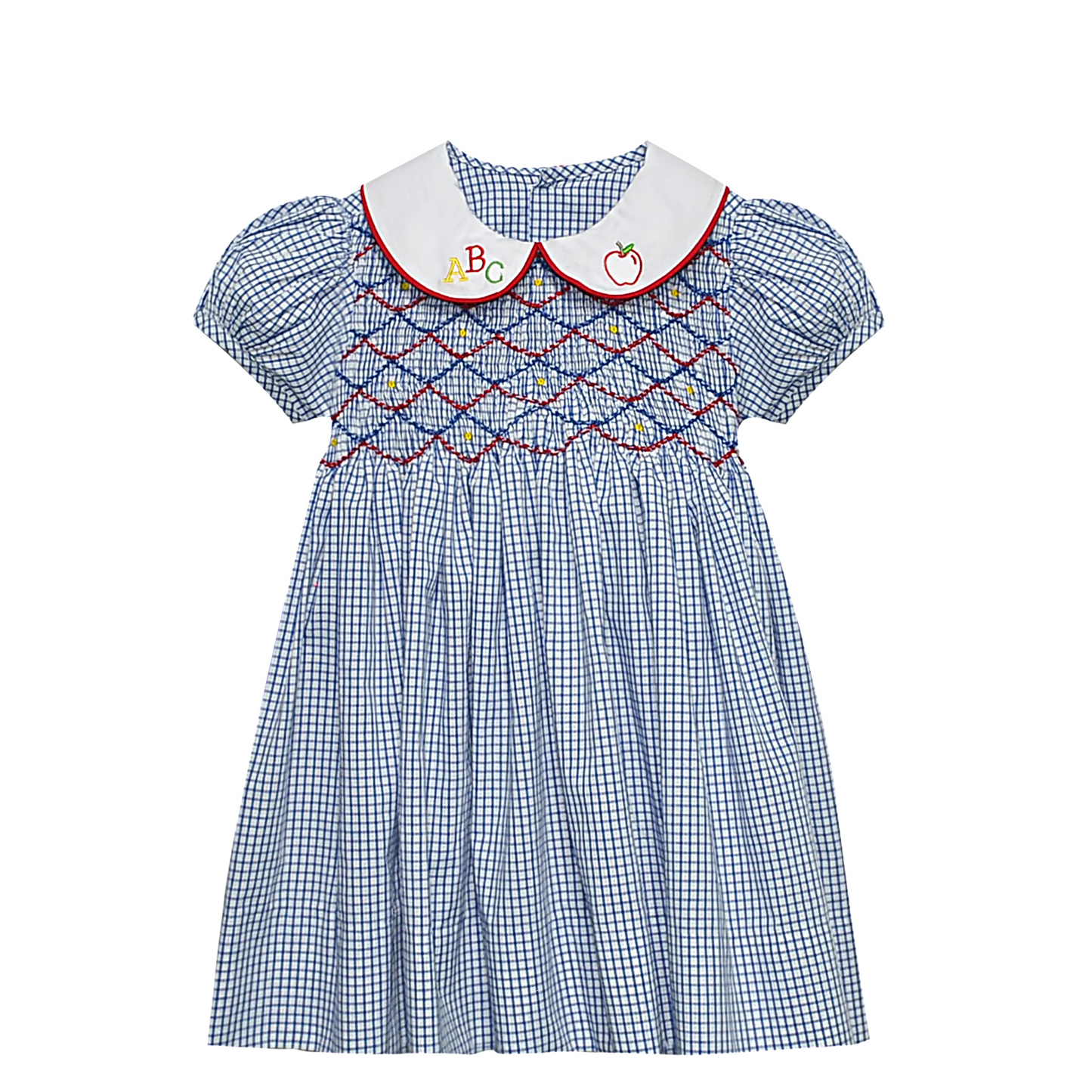 Cate Dress - Royal Blue Smocked ABC