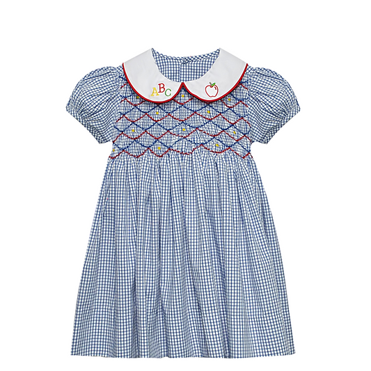 Cate Dress - Royal Blue Smocked ABC