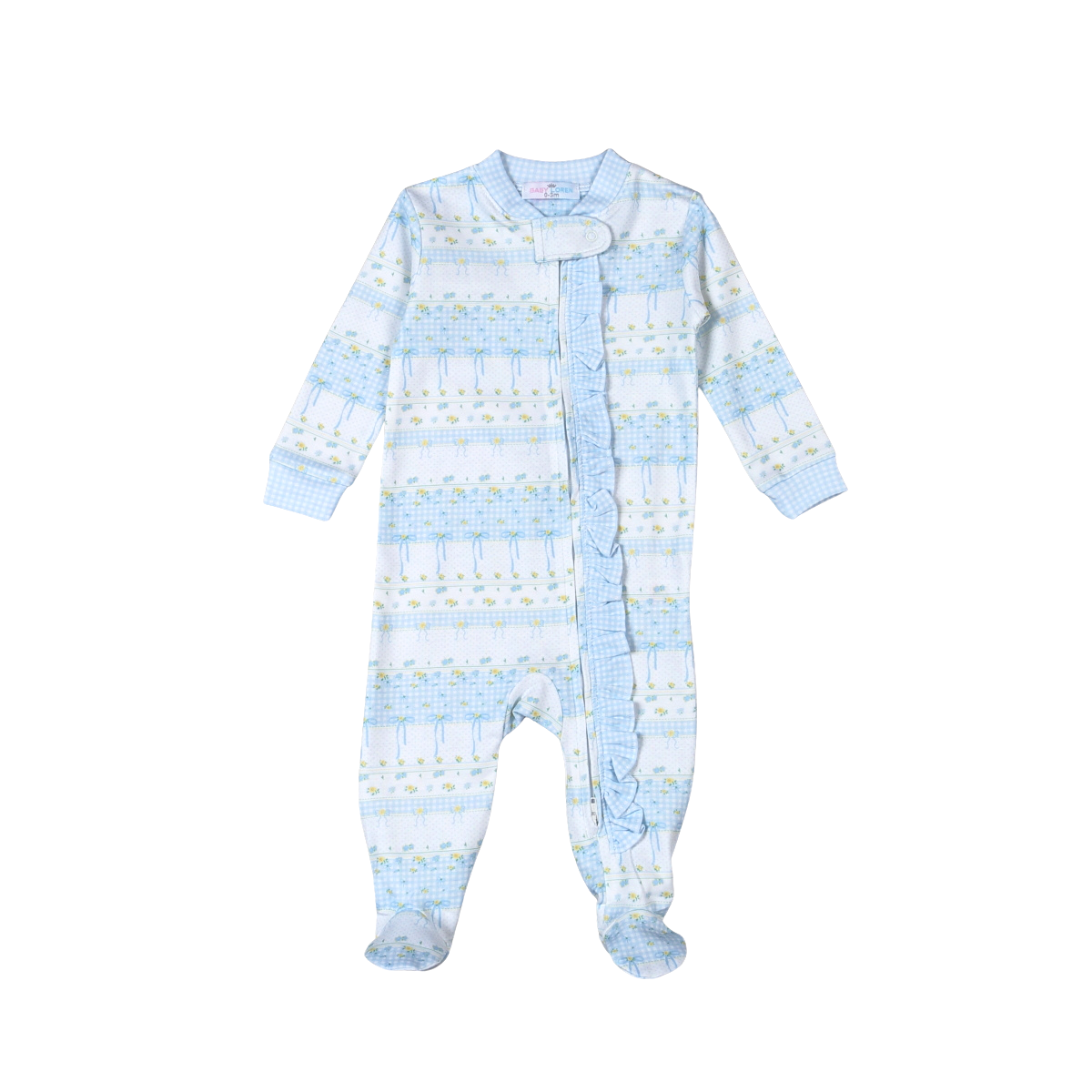 Alina Floral Pima Zipper Footie