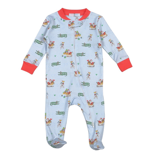 Unisex Cajun Christmas Zipper Footie