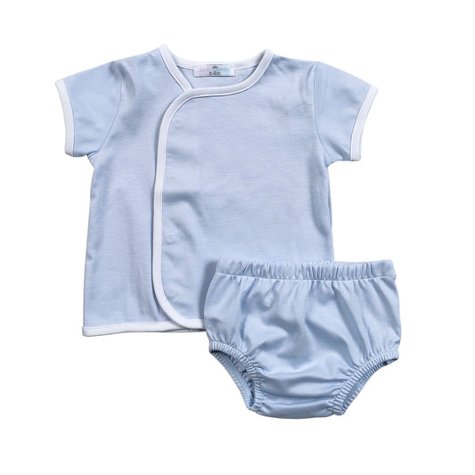 Blue Pima Diaper Set