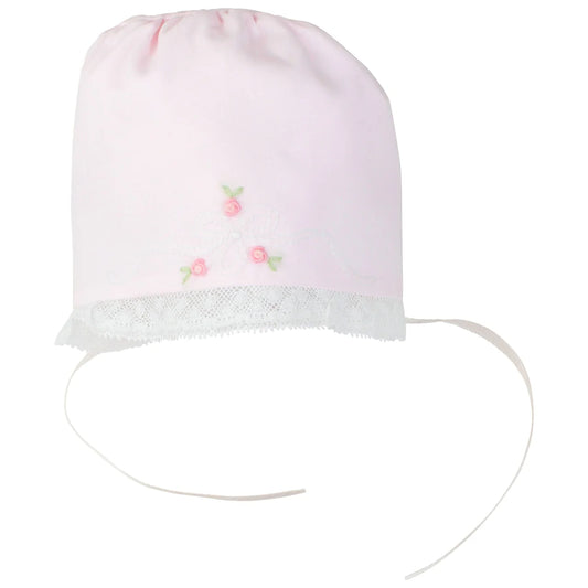 Pink Vintage Bow Bonnet