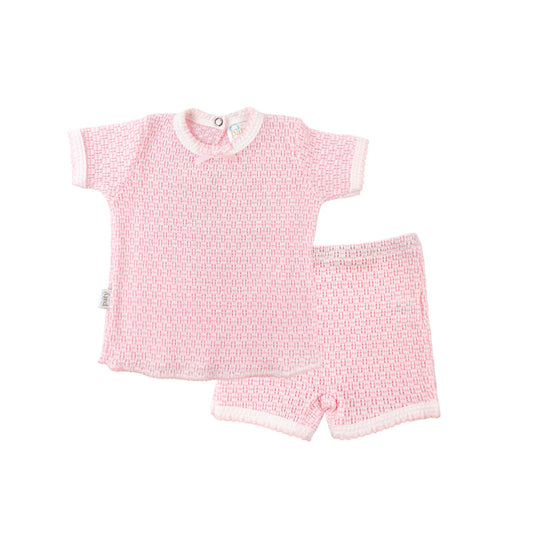 Girls Pink 2 Piece Short Set