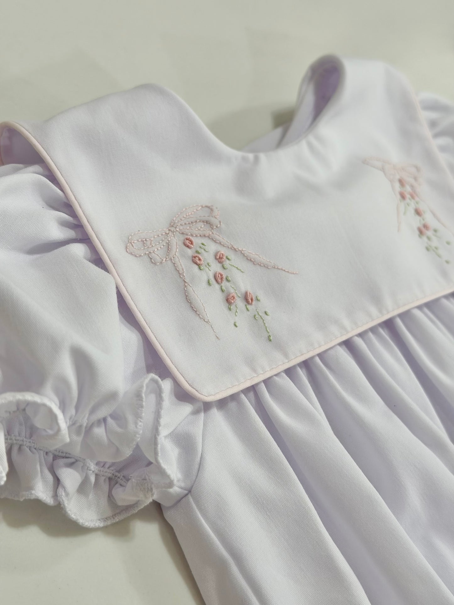 White Bubble w/ Embroidered Bows