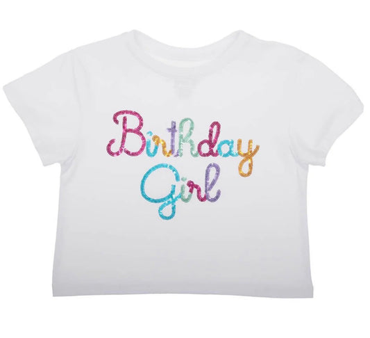 Sequin Birthday Girl Boxy T