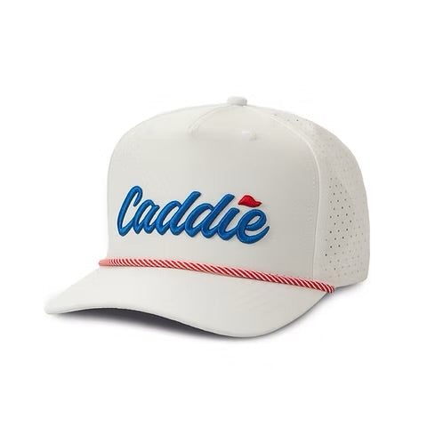 Youth Caddie Performance Rope Hat - White/Red/Blue