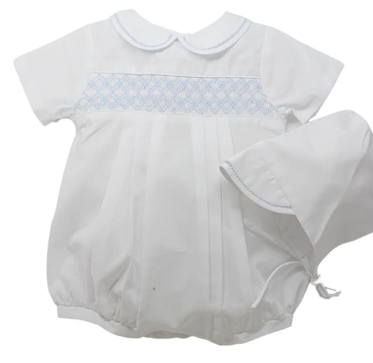 Boy Smocked Heirloom Bubble w/ Bonnet