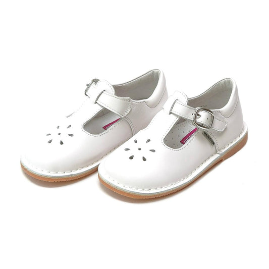 Joy Classic Leather T-Strap Mary Jane - White