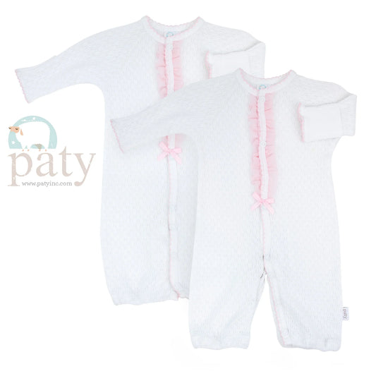 Paty Knit Converter w/ Chiffon Ruffle - Pink