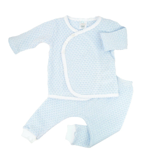 Paty Knit Kimono Legging Set - Blue