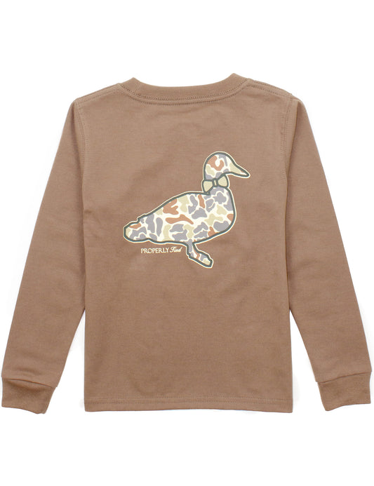 Walnut Field Camo Logo LS Tshirt