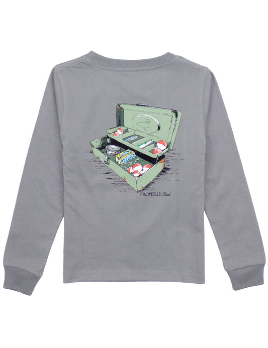 Battleship Grey Tackle Box LS Tshirt
