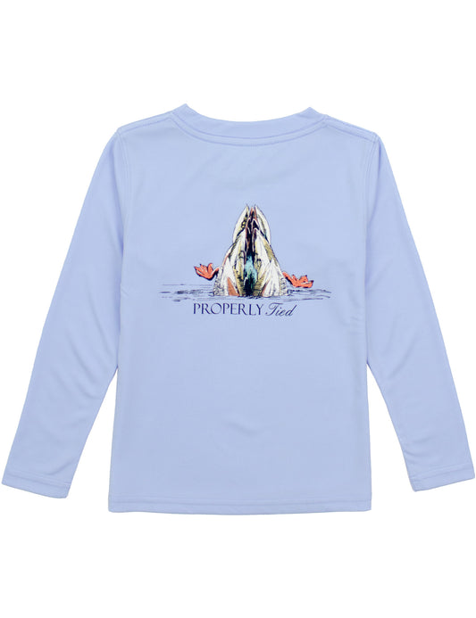 Performance Tee LS Diving Mallard Light Blue