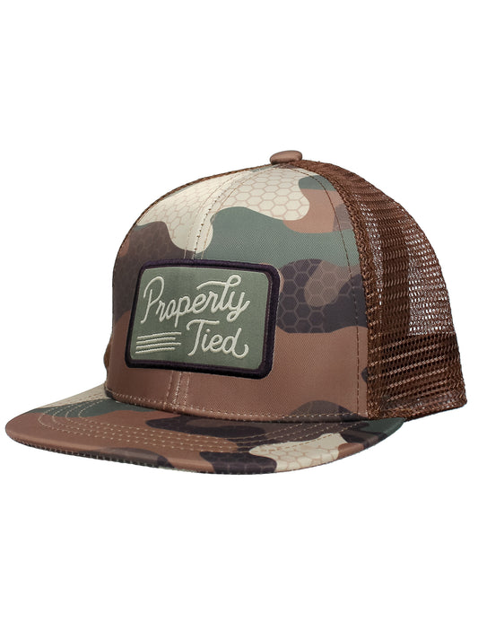 Boys Sportsman Trucker Hat Delta Woodland Camo