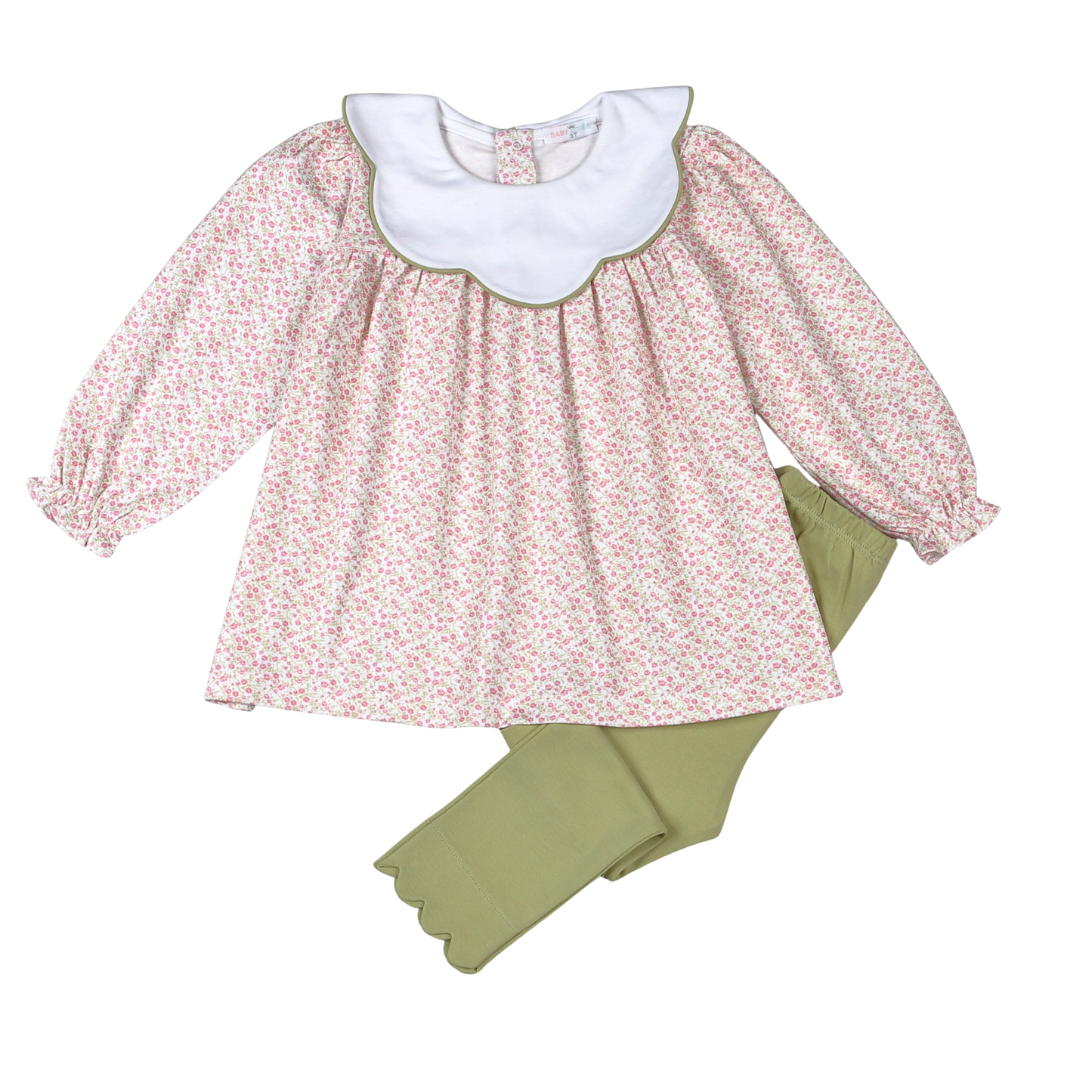 Melody Pima Scalloped Collar Pant Set