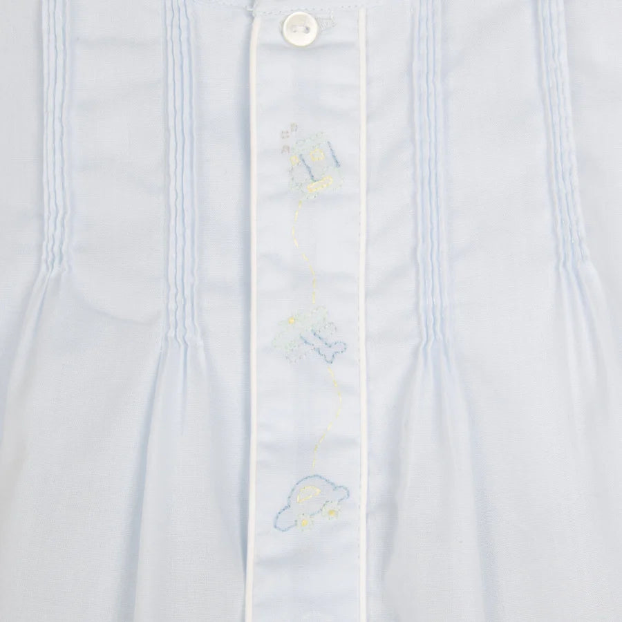 Train and Plane Embroidered Pleated Bubble w/ Bonnet