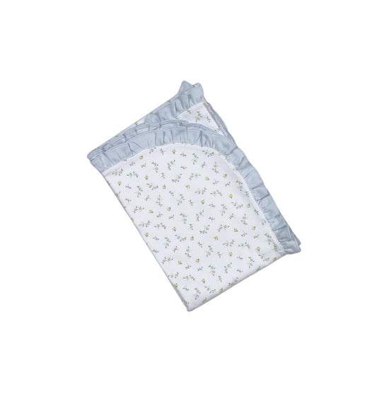 Mia Blue Floral Receiving Blanket