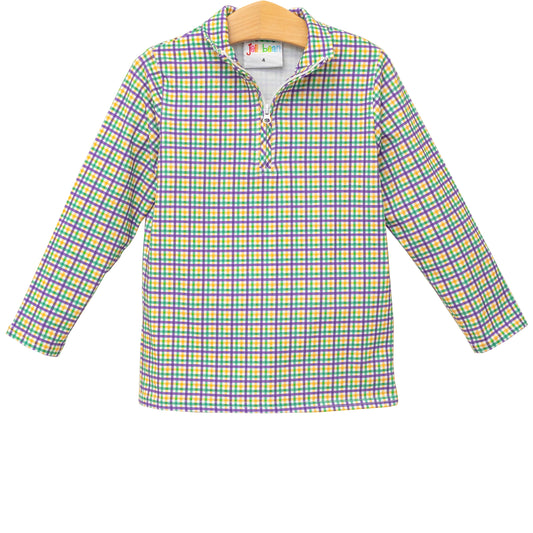 Mardi Gras Plaid Pullover