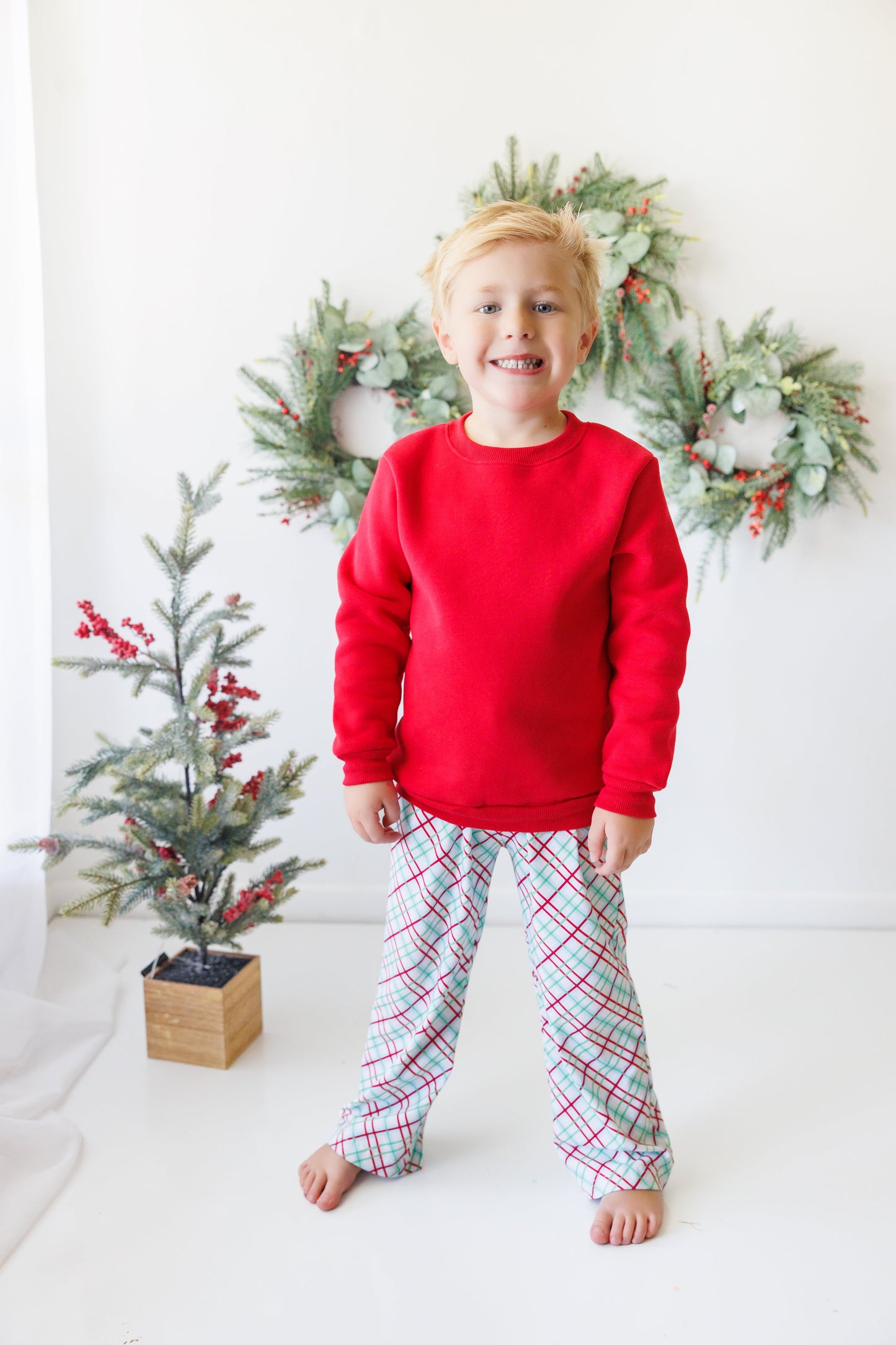 Blue Merry & Bright Christmas Plaid Pant