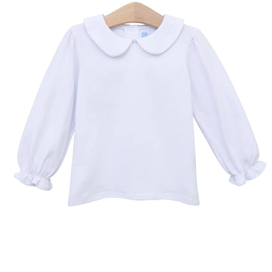 Girls Knit Peter Pan Collar LS Top