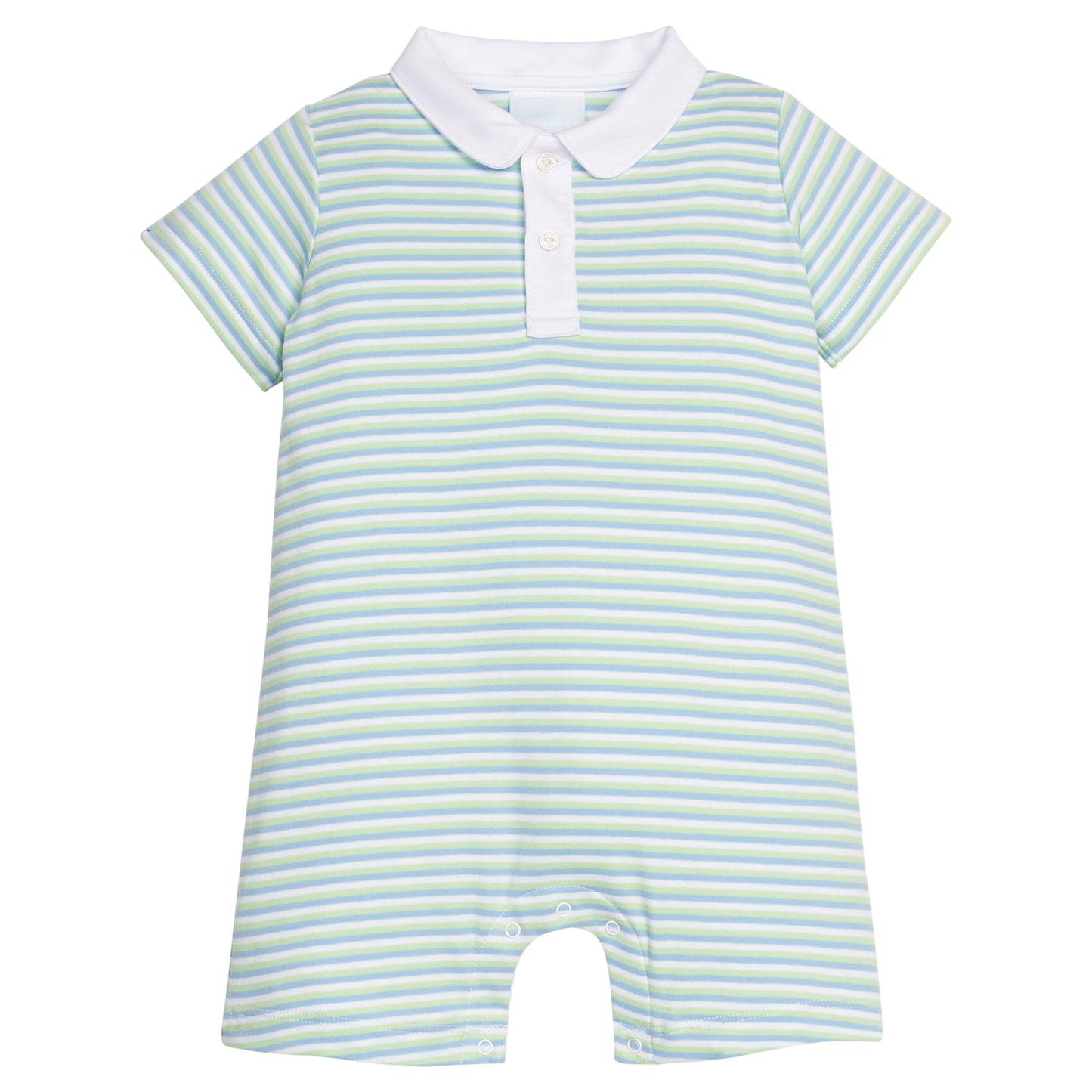Peter Pan Polo Romper - Greenview Stripe