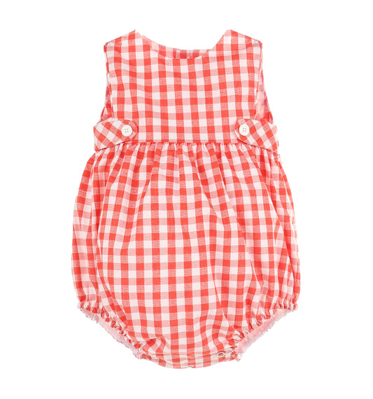 Boys Red Gingham Bubble