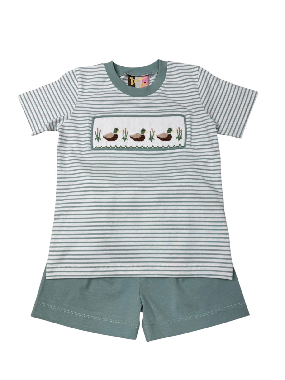 Mallard Duck Smocked Short Set