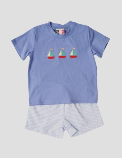 Sailboat Applique Short Set