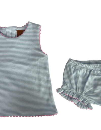 Millie Bloomer Set - Blue Stripe