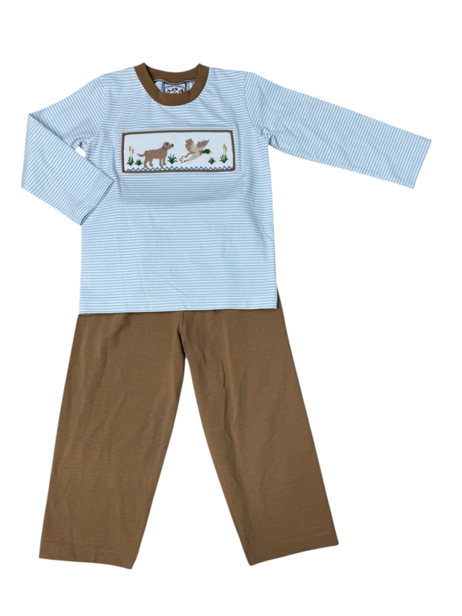 Boys Duck Hunt Smocked Pant Set
