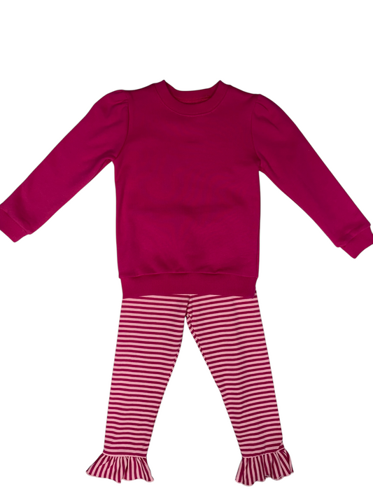 Adalynn Ruffle Pant Set – Pink