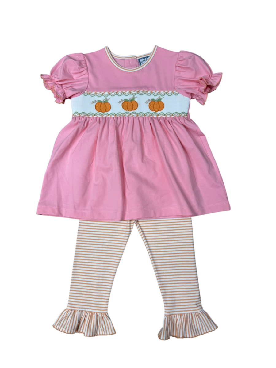 Girls Autumn Harvest Smocked Pant Set